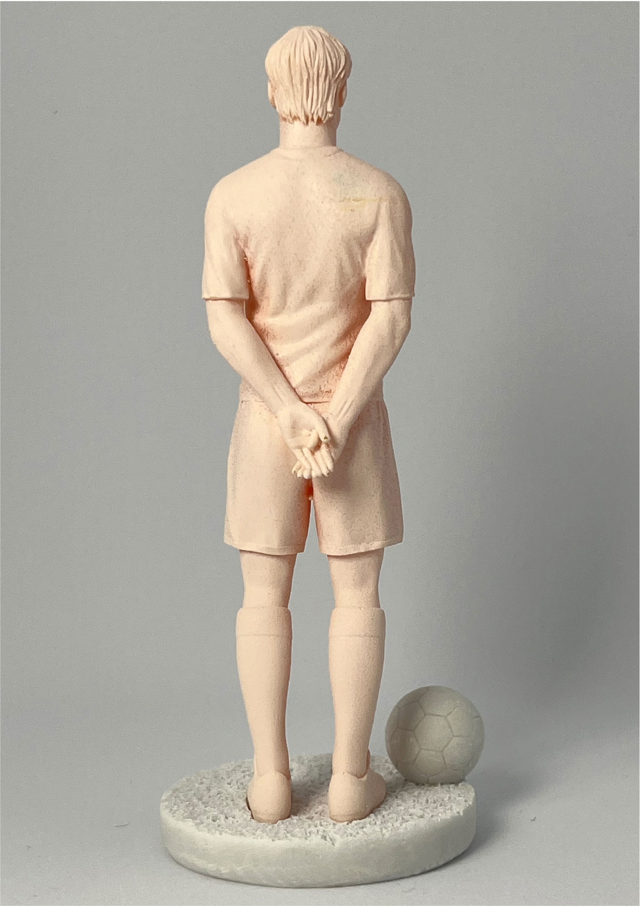 Figurine Match Day FC à peindre soi-même, modèle blanc vierge, vue de dos.